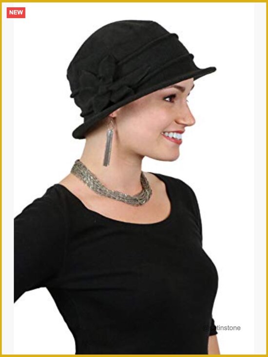 Lightweight Fleece Flower Cloche Hat for Women Chemo Headwear